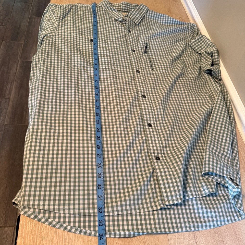 Redhead Mens Green Gingham Short Sleeve Button Down Utility Shirt Size XXL - Picture 2 of 8